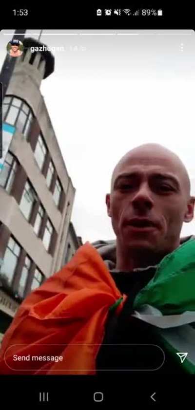 Look at the state of these lads. Carrying an Irish flag like they're at a football match. Absolutely scum.