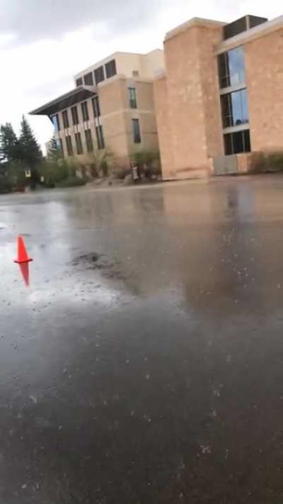 It started raining at work and made my day better.