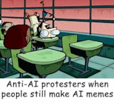 A meme wot I made, after some meditations on the AI moral panic we are currently in.