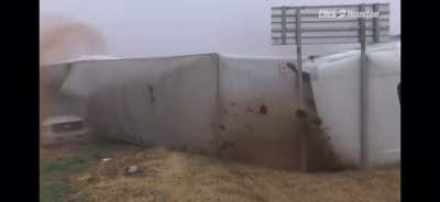 Truck crash in front of camera