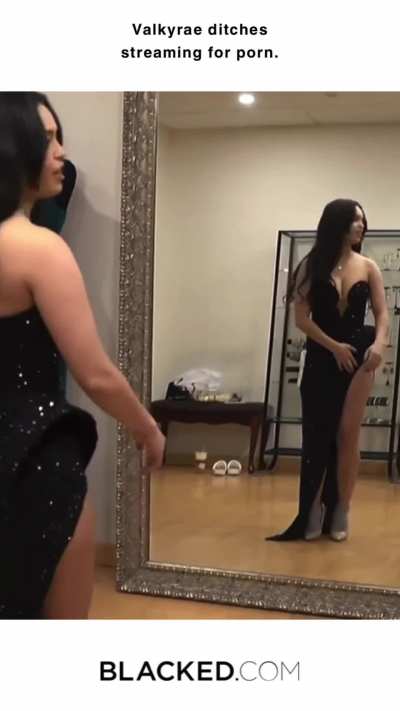 Valkyrae- Nice Black Dress for Big Black Cock!