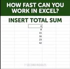 60 seconds of Excel shortcuts that I wish I knew off the top of my head