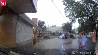After waiting a few minutes at the WF road BK drive thru speaker with no response, I decide to leave. What I didn’t realize was in the short time I was waiting, police had arrived to respond to an armed robbery.
