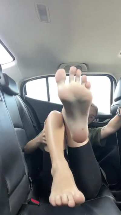 In the car