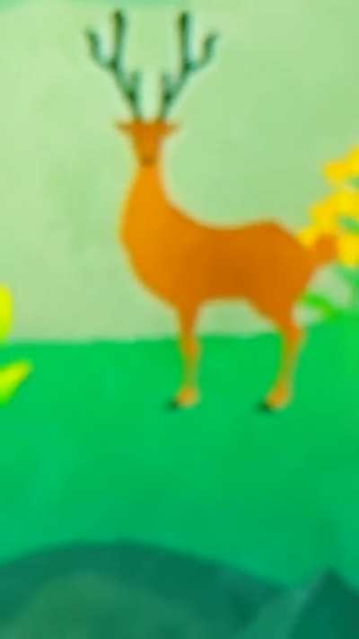 The deer is bouncing