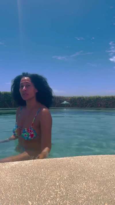 Showing off in a pool