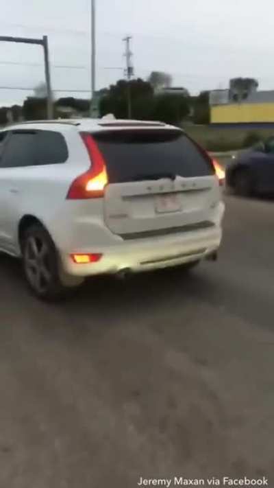 Guy drinking a beer after rear causing an accident