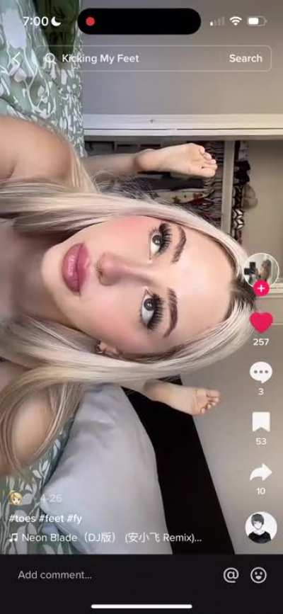 Blonde with nice feet