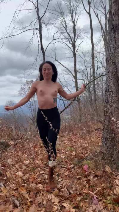 Flashing and dashing through the woods!