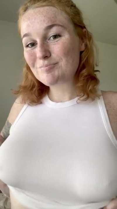 My first drop! Do you like my freckled tits? [oc]