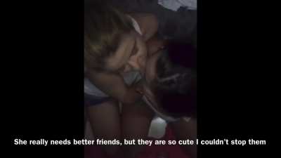 Your daughter’s drunk friends blow you during a sleepover