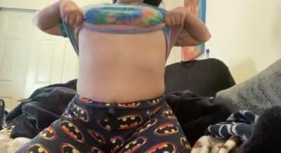 Under my PJs titty drop