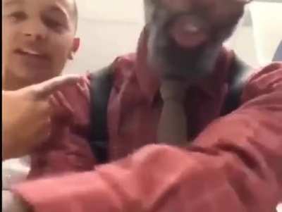 Live streamer tries to block elderly man from using the sink