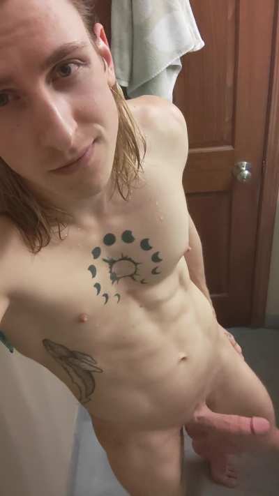 Post-shower hello