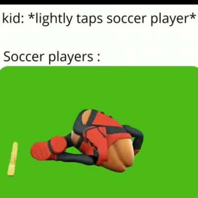 Haha soccer guy go boooom