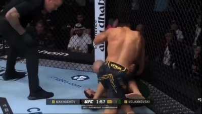 Islam Silences the world by knocking Volk out in the first round by head kick 