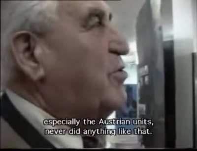 At the Wehrmacht-Ausstellung, an Austrian Heer veteran is confronted by a Luftwaffe veteran who slams his denial of the Wehrmacht's involvement in the Holocaust