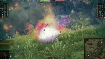 Artillery shell flying between my tank's floor and ground and not hitting me!