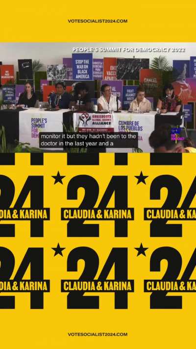 “Texas, where people froze to death…because of climate change, because of greedy for-profit electrical companies…Texas, one of the worst rates of hunger and poverty for children.” Karina Garcia at the People’s Summit for Democracy 2022
