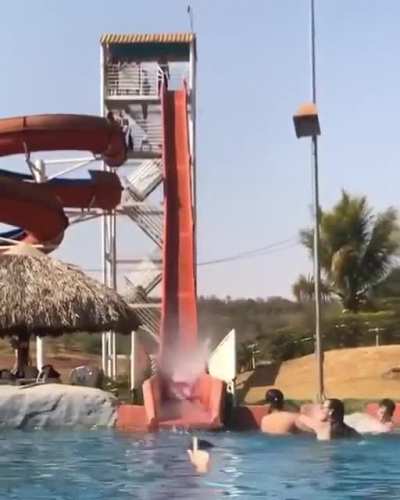 To slide towards the pool
