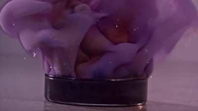 Titanium powder reacts with iodine monochloride