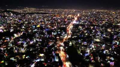 Kathmandu during Tihar - Drone shots 4K
