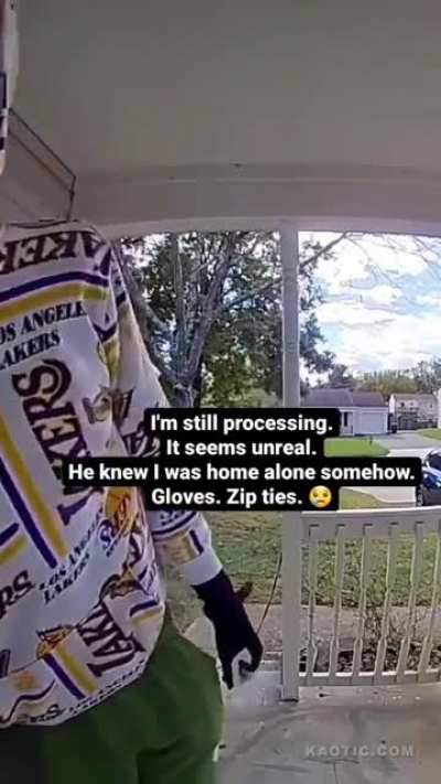 Creep follows a woman to her home and tries to get inside. Ladies, arm yourselves