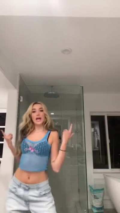 In blue