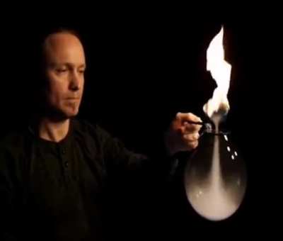 Fire tornado inside a soap bubble.
