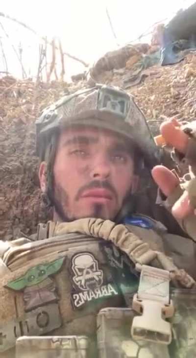 Ukrainian soldier predicts a mortar shell landing right next to him while on a smoke brake