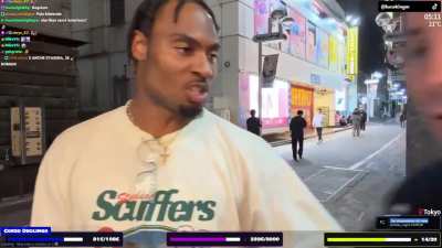Italian Streamer in Tokyo gets confronted by footballer Malik Stanley, who misheard him for saying the N-wrd