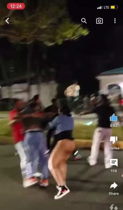Guam military street fight brawl girl NO PANTIES