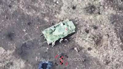 Avdiivka direction. Colourful footage of a hunt for russian infantry by the Shadow aerial reconnaissance unit.