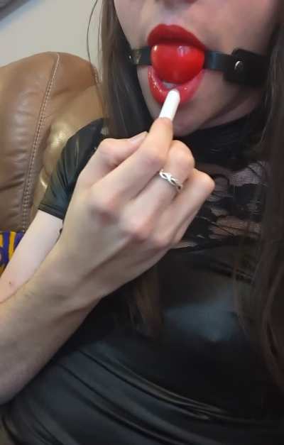 Master says it's very important to keep my lips perfect at all times. Even when I'm gagged.