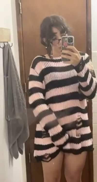 Do you like my new sweater? 🥺 Add my Snapchat: Hung_Trans