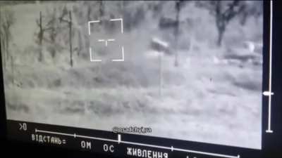 Ukrainian Stugna-P operator striking a group of Russian soldiers with an ATGM. 2023