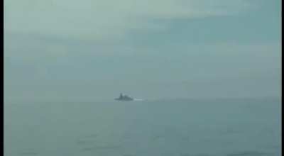 Russian coast guard video of HMS Defender incident. Fire opened at 05:24