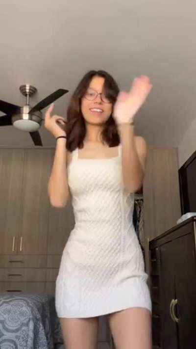 Almost upskirt.