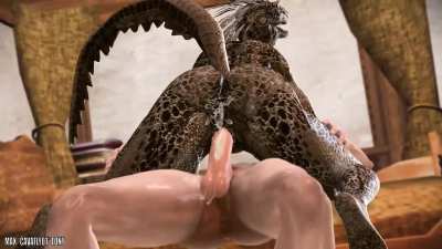 Fur, Flesh, and Scales - Part 2/2 (Cavafly01) [MFM] [The Elder Scrolls, Threesome, Animated, Sound]