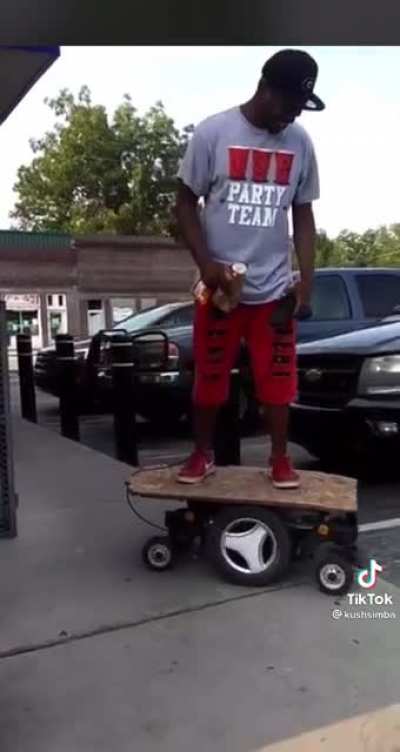 Pulling up to the store in style.