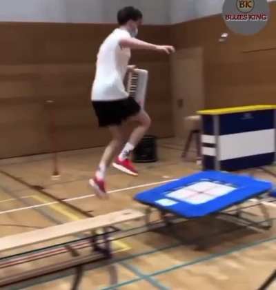 This band kid’s obstacle course
