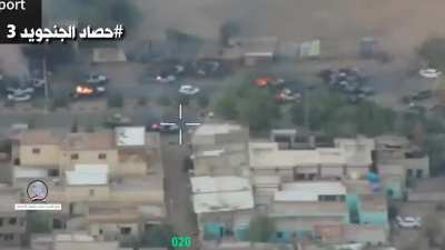 Sudanese Army drones destroying RSF forces trying to retreat from TV & Radio station , Omdurman Sudan ,12/3/2024