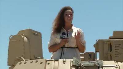 Cicadas flying around reporter