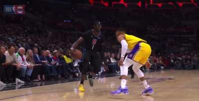 [Highlight] Reggie Jackson absolutely cooks Russ in the iso, drawing the tripping foul. He proceeds to immediately hit a three in Russ and LeBron’s faces off the inbound pass