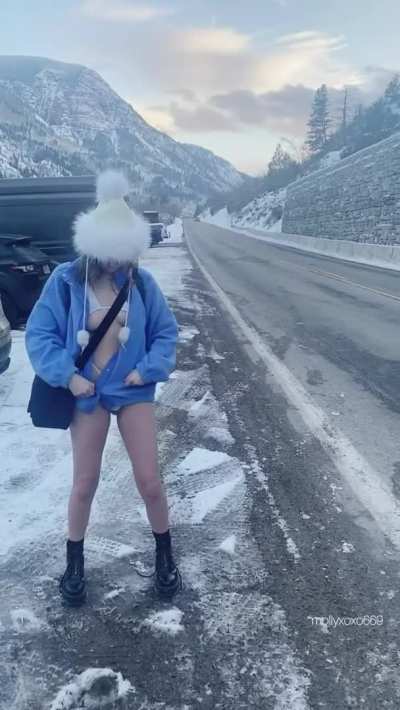 Flashing my small boobs
