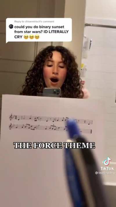 Girl CRUSHES singing Binary Sunset (Force Theme)