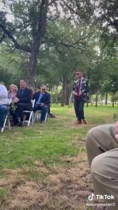 Flower man at a wedding
