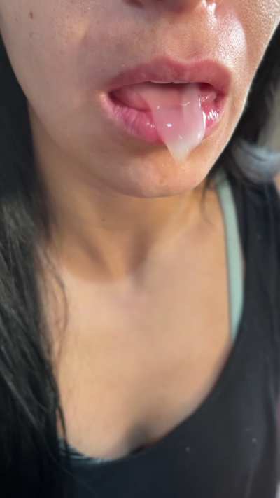 Your little mouth will not be enough to have all my spit