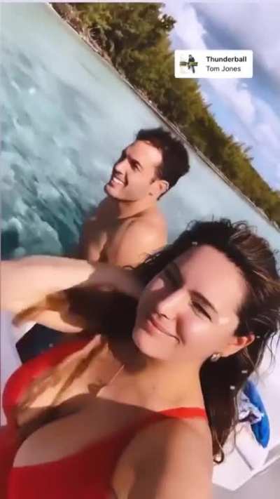 Busty on a boat