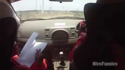 Samir sir..calm down please. (The driver is not a rookie in this video, but he returned after some time away from the Indian Rally Championship which explains why he was quite rusty.)